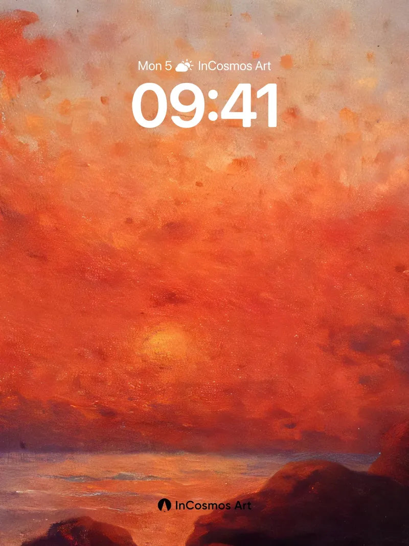 Crimson Horizon Wallpaper with Sunset Breath