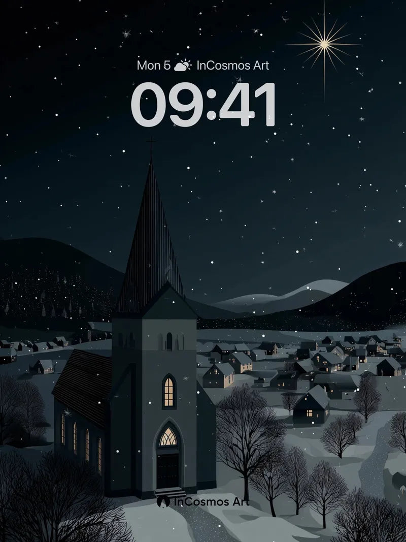 Silent Starlight Wallpaper with Church Spire