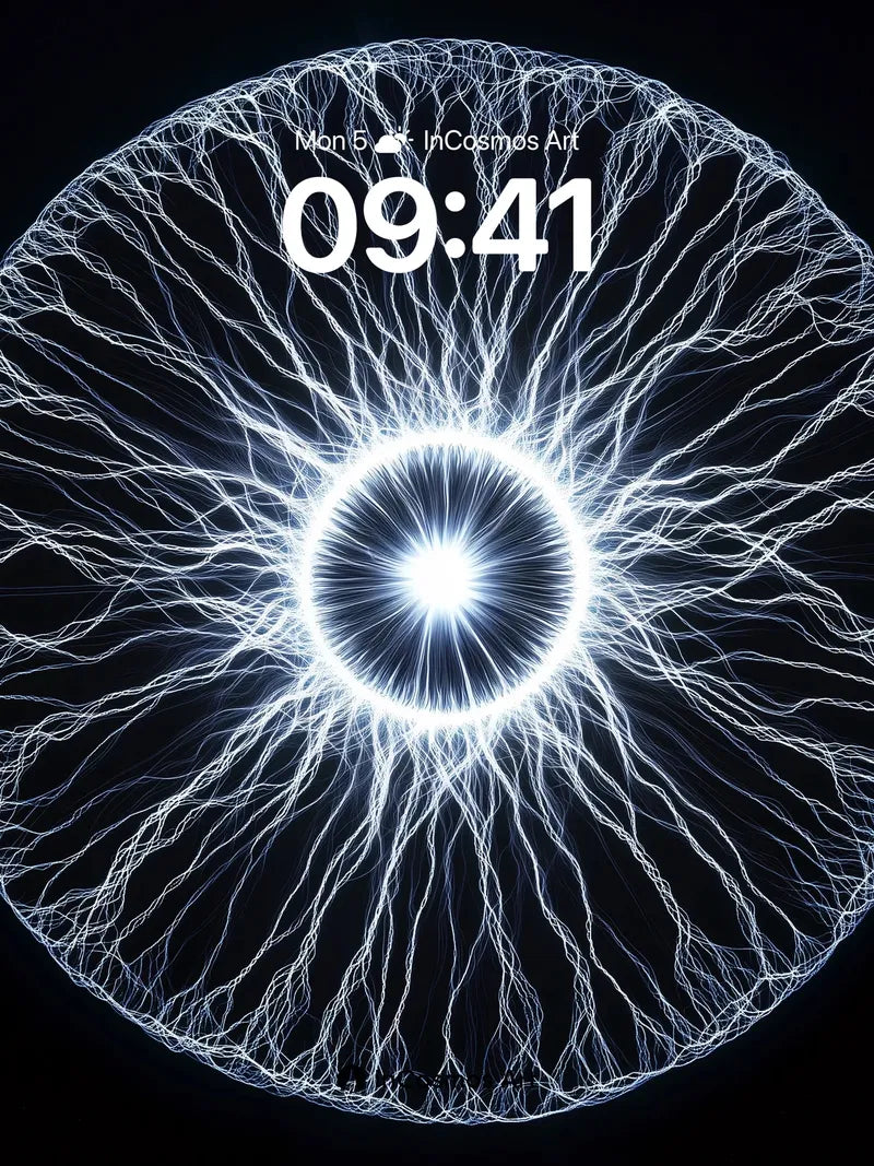 Luminous Web Wallpaper with Electric Pulse