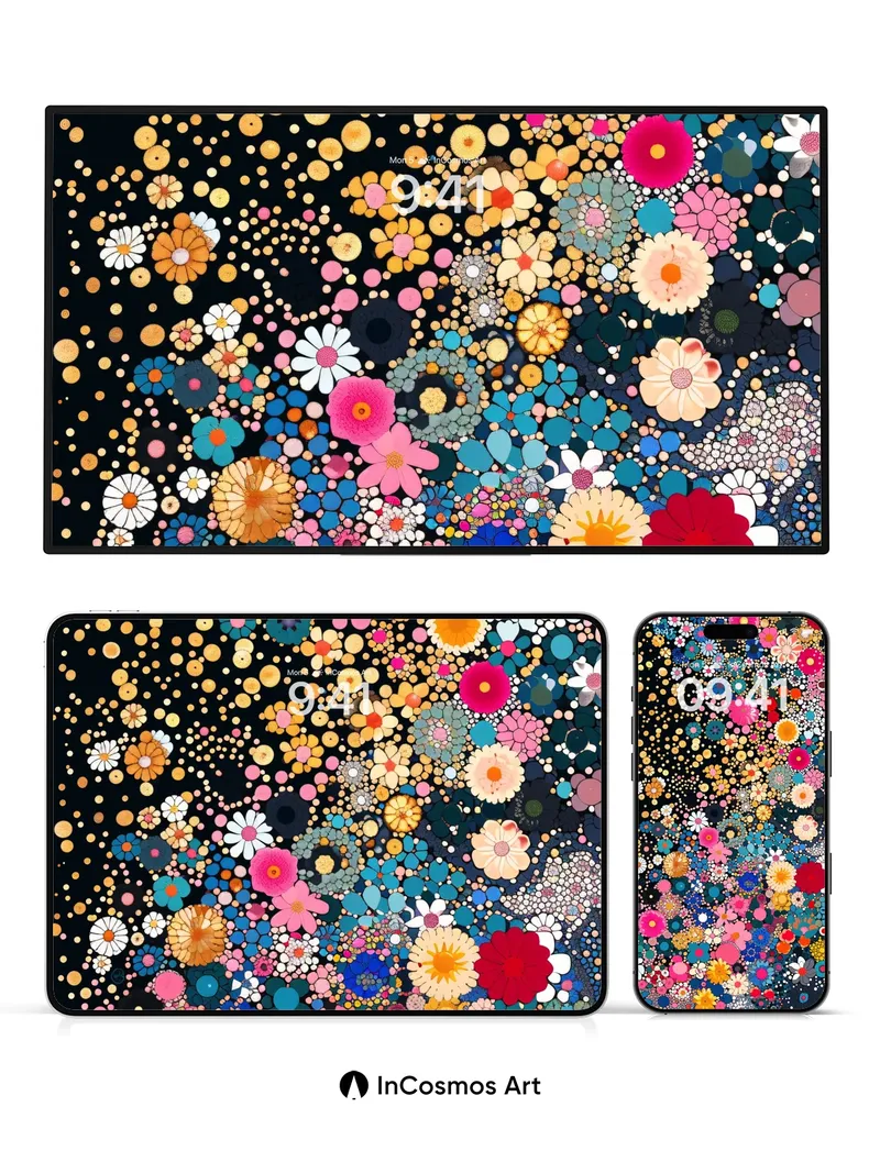 Cosmic Bloom Wallpaper with Kusama Energy