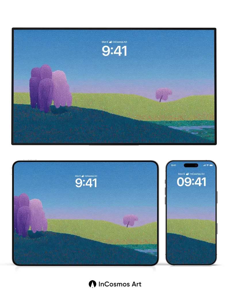 Muted Hush Wallpaper with Woolen Hills