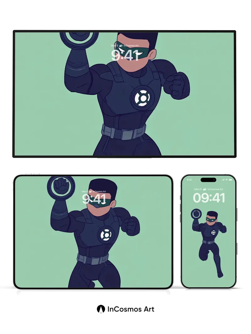 Dynamic Hero Leap Wallpaper with Masked Power