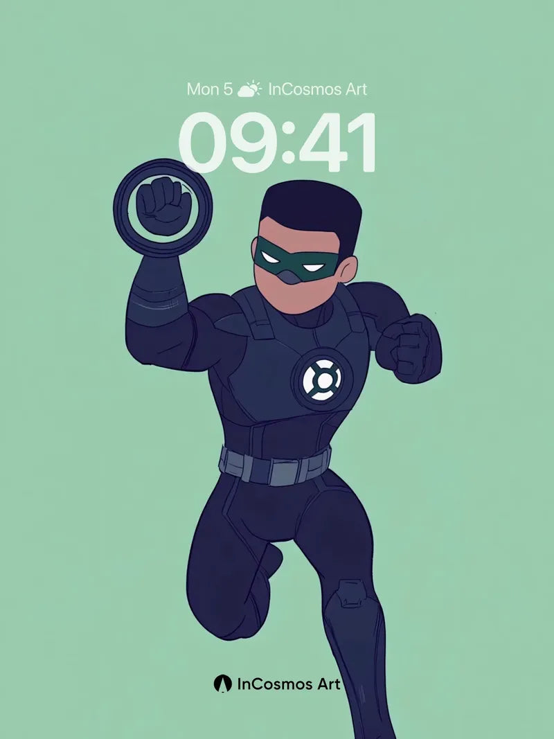 Dynamic Hero Leap Wallpaper with Masked Power