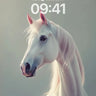 Serene White Horse Wallpaper with Ethereal Light wallpaper for iPhone, iPad & Mac