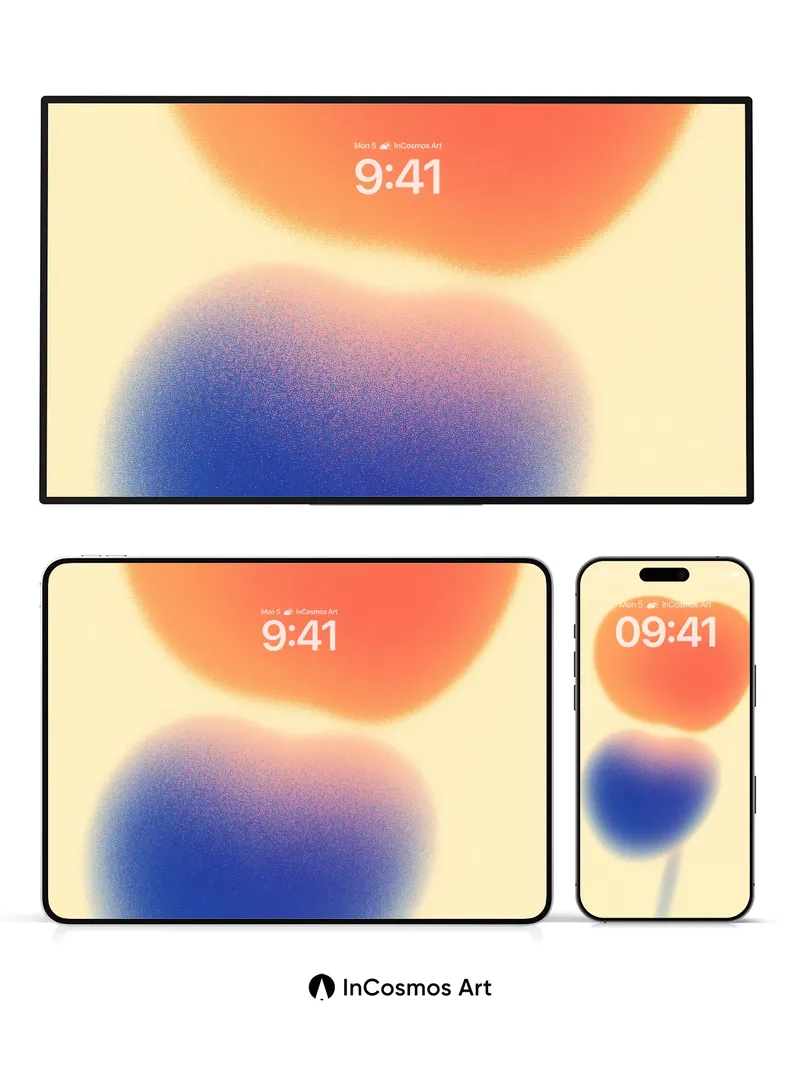 Serene Gradient Wallpaper with Floating Hearts