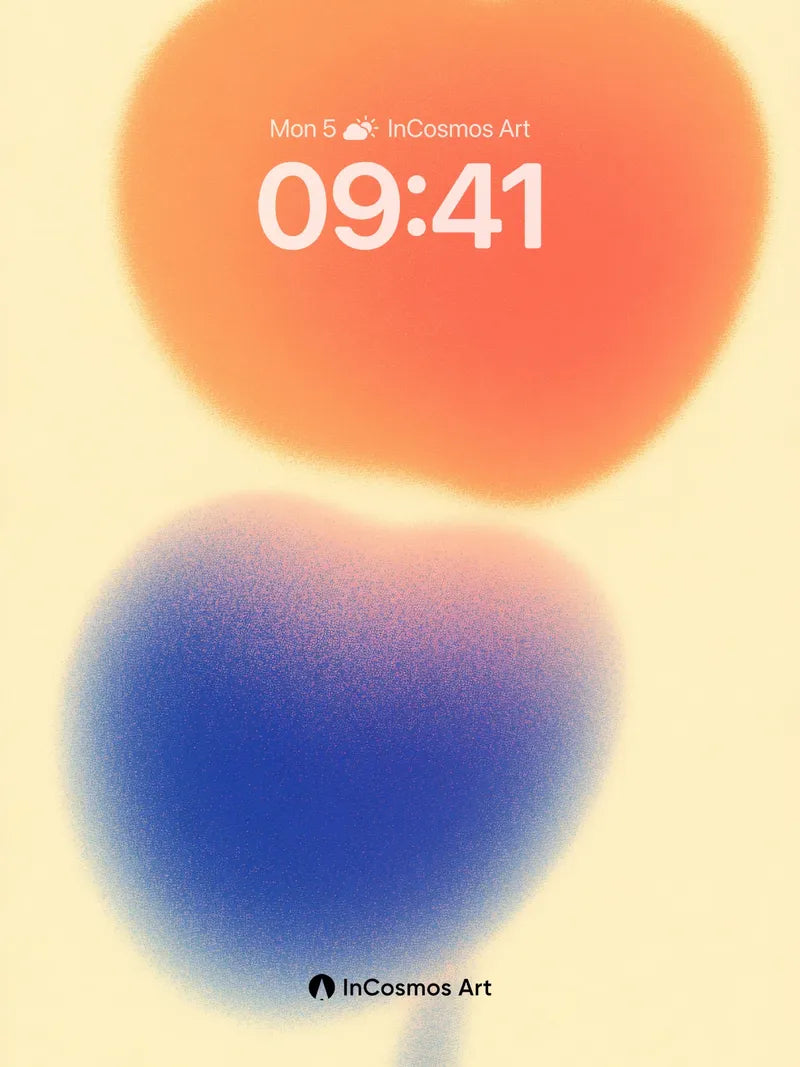 Serene Gradient Wallpaper with Floating Hearts