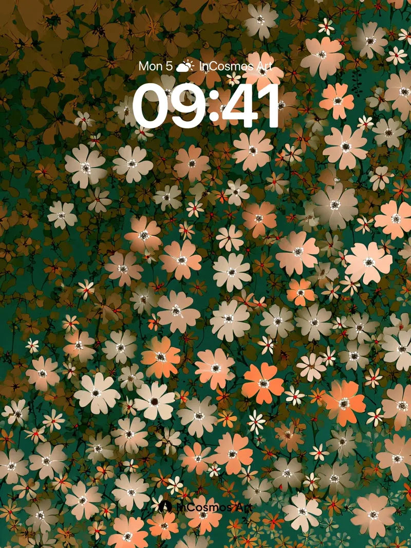 Whispering Petal Wallpaper with Emerald Veil