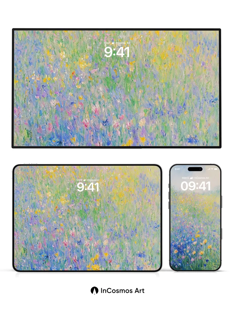 Whispering Meadow Wallpaper with Monet's Touch