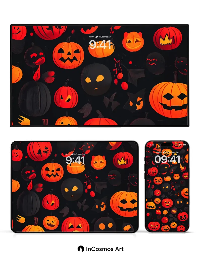 Spooky Glow Wallpaper with Jack-O'-Lantern Whispers