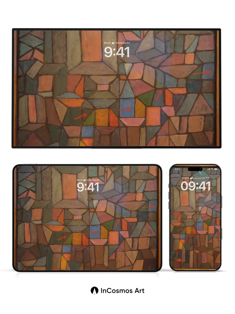 Cubist Mosaic Wallpaper with Hidden Faces