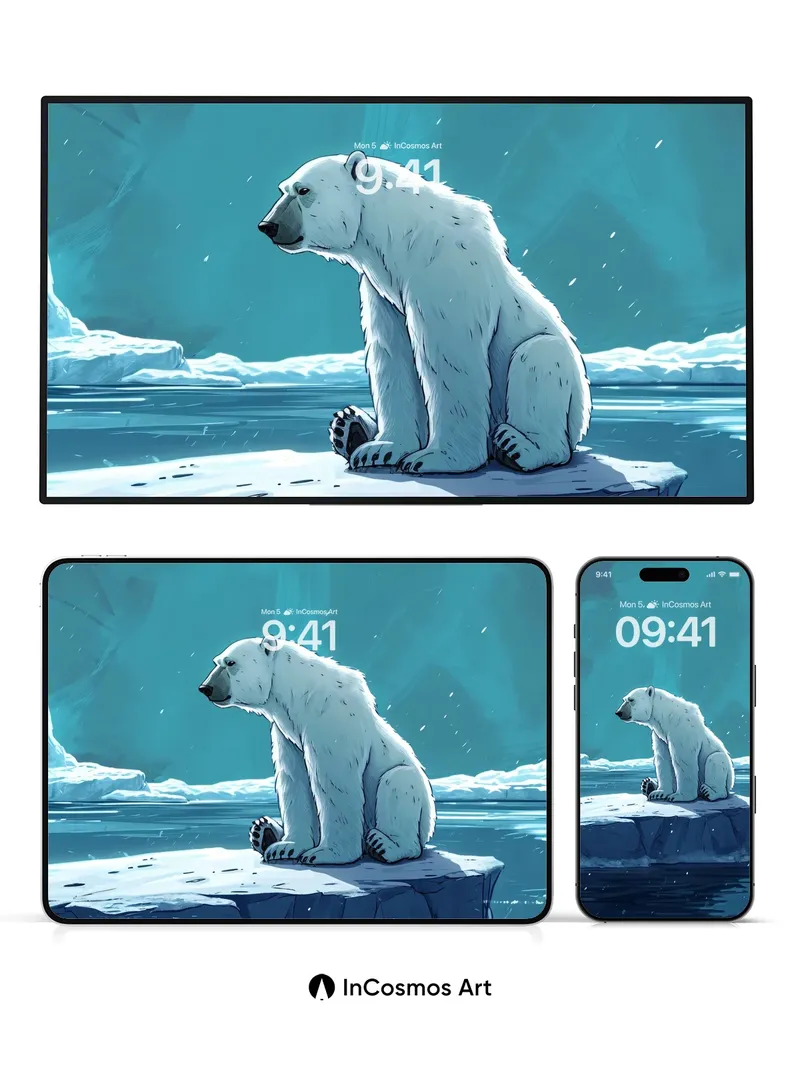 Solitary Icebound Wallpaper with Whispering Snow