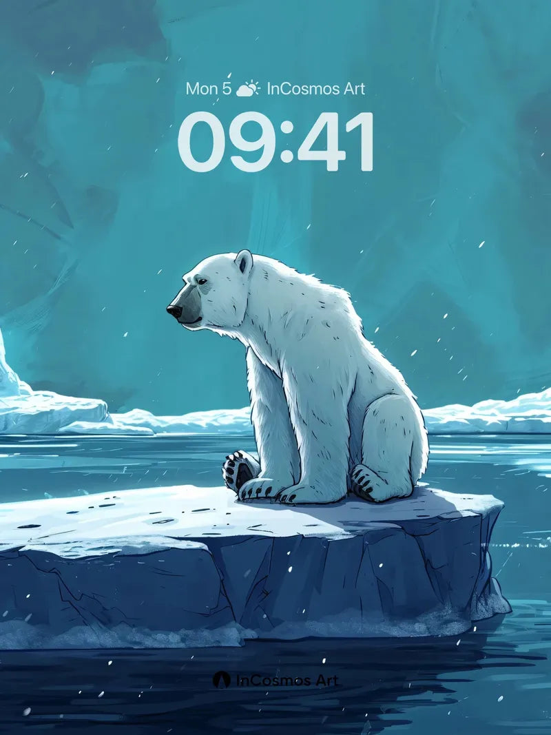 Solitary Icebound Wallpaper with Whispering Snow