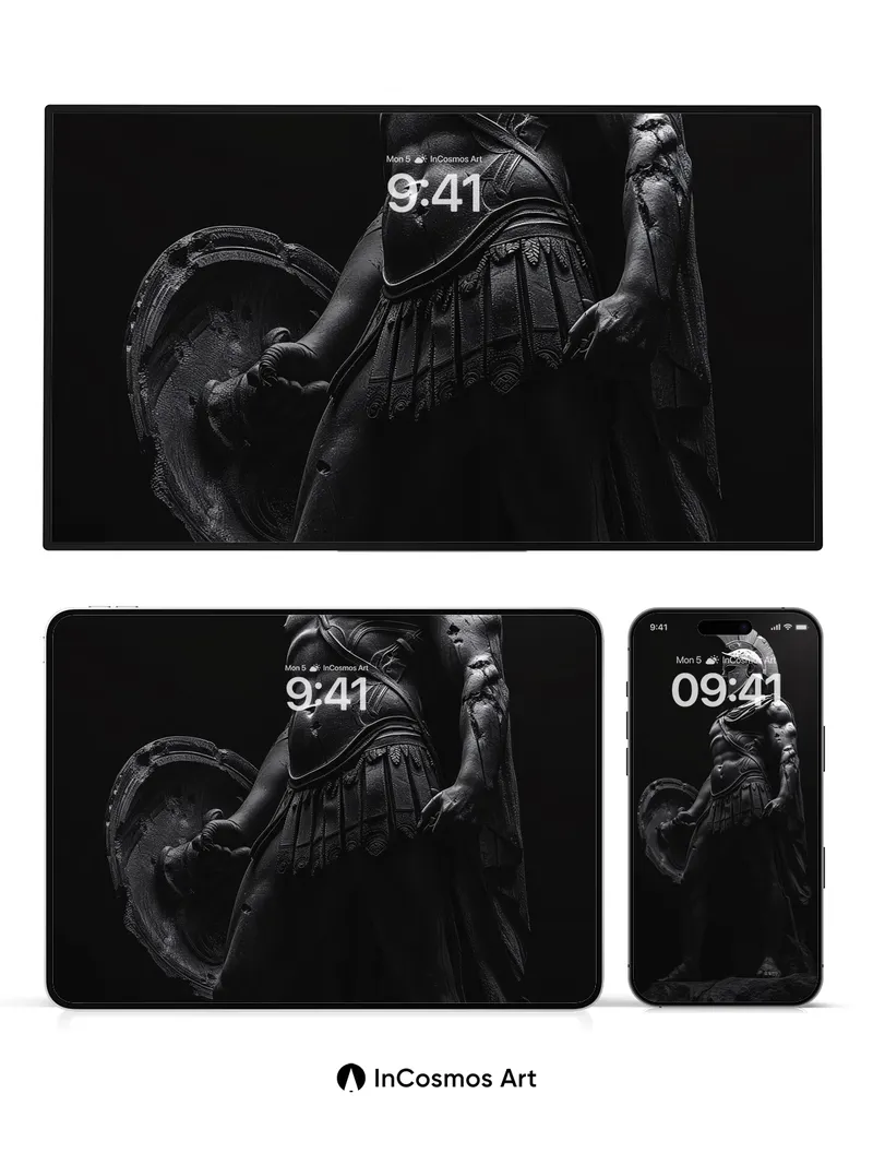 Shadowed Warrior Wallpaper with Ancient Armor