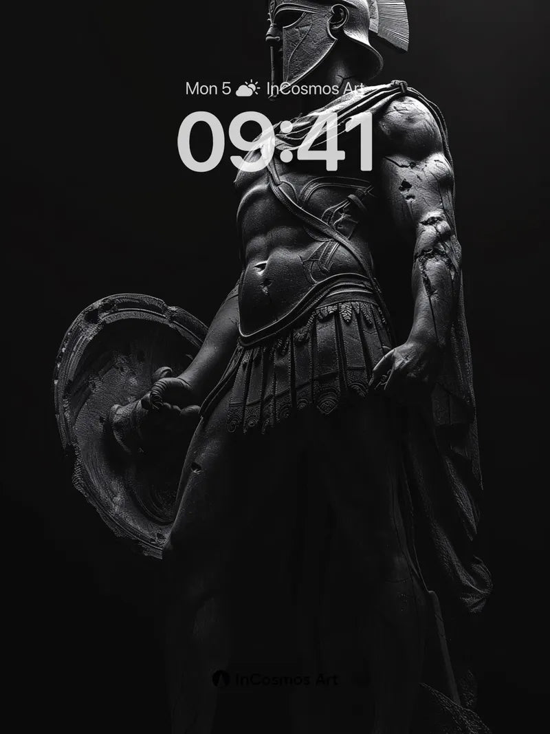 Shadowed Warrior Wallpaper with Ancient Armor