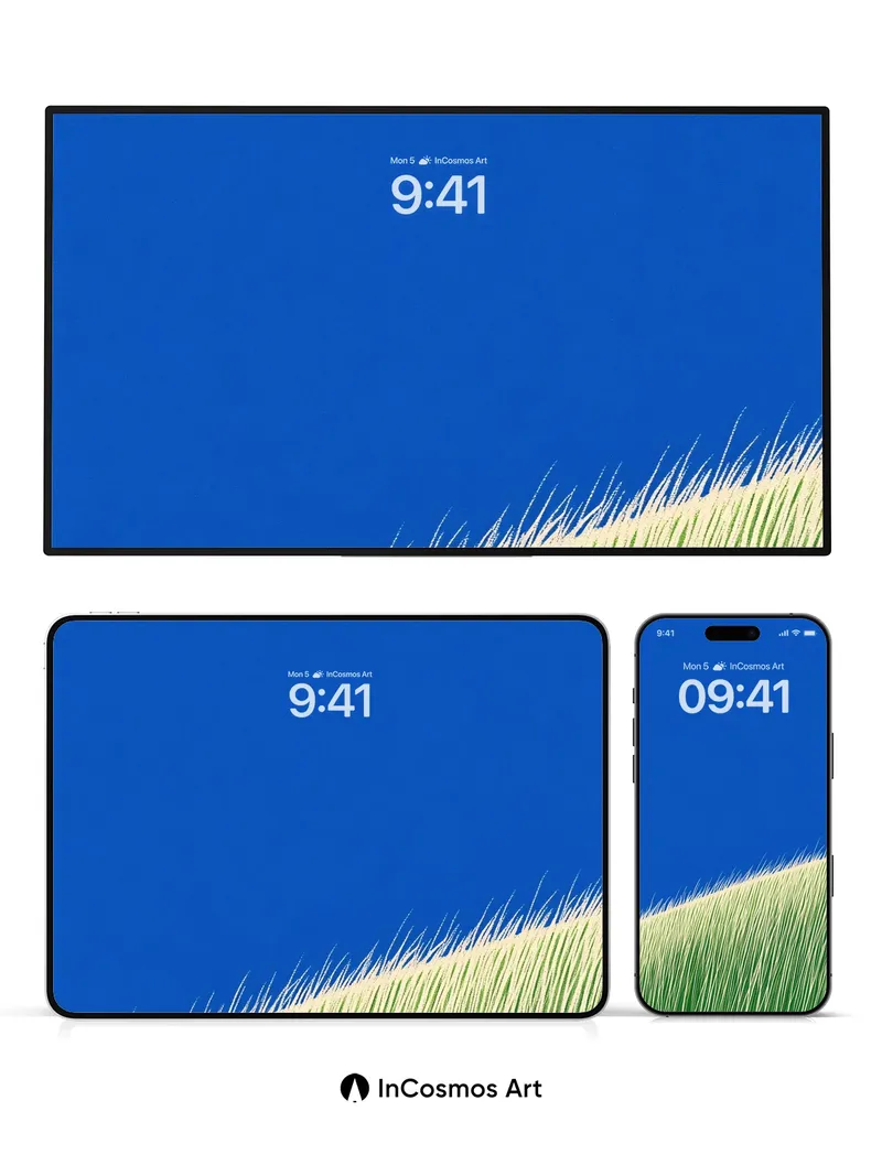 Serenity Grassline Wallpaper with Skyward Edge