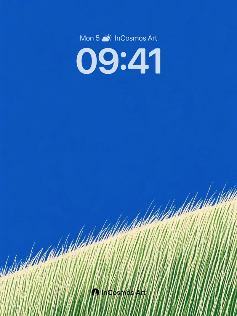 Serenity Grassline Wallpaper with Skyward Edge