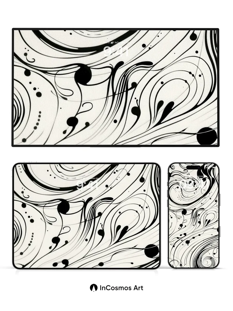 Ink Mirage Wallpaper with Whirling Dots