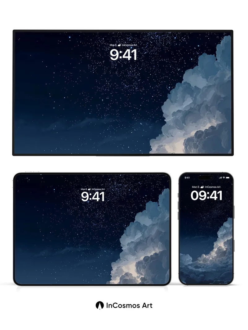 Stellar Veil Wallpaper with Cloud Canopy