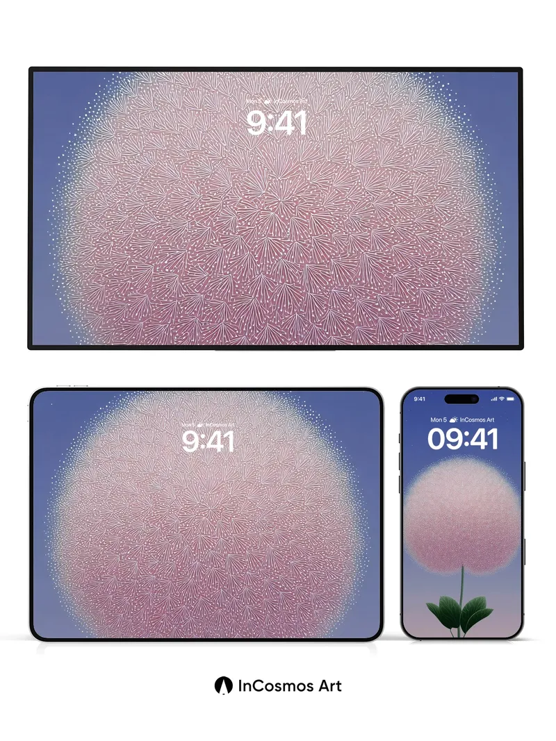 Serenity Bloom Wallpaper with Starlit Haze