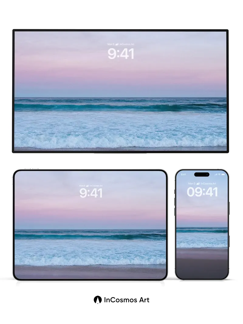 Serenity Ocean Wallpaper with Dusk Hues