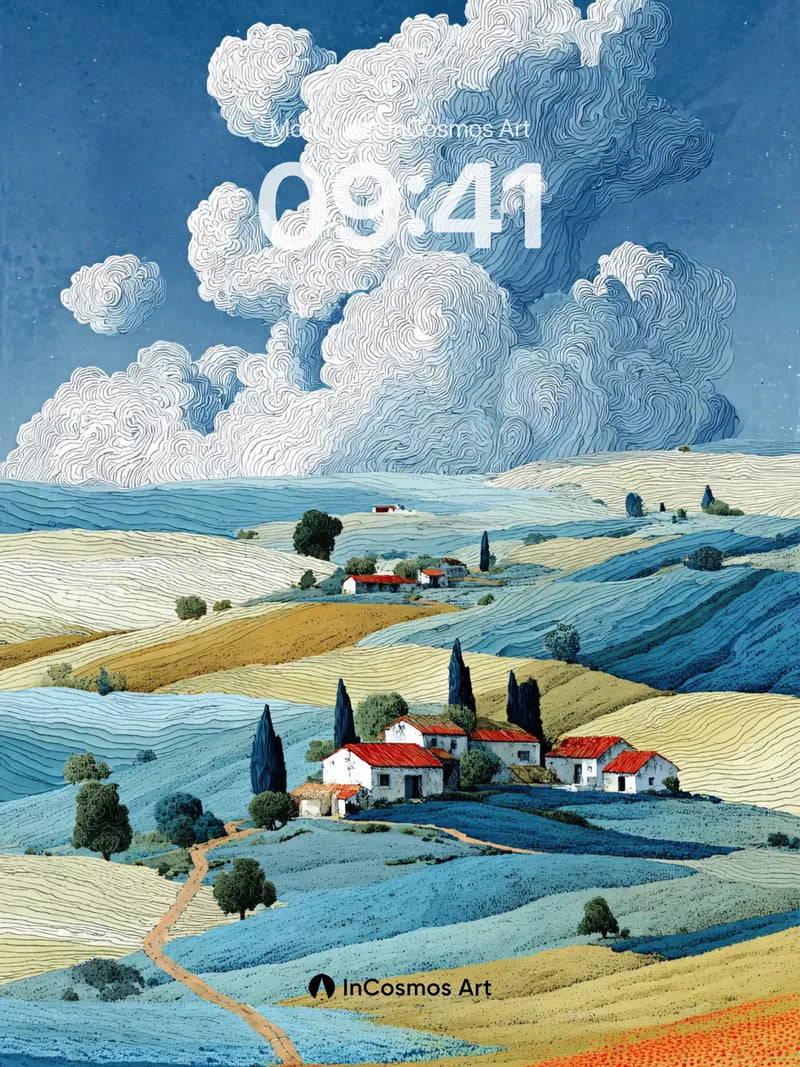 Whirlwind Sky Wallpaper with Tuscan Hues