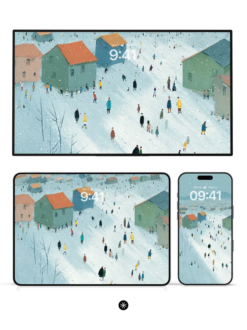 Winter Village Wallpaper