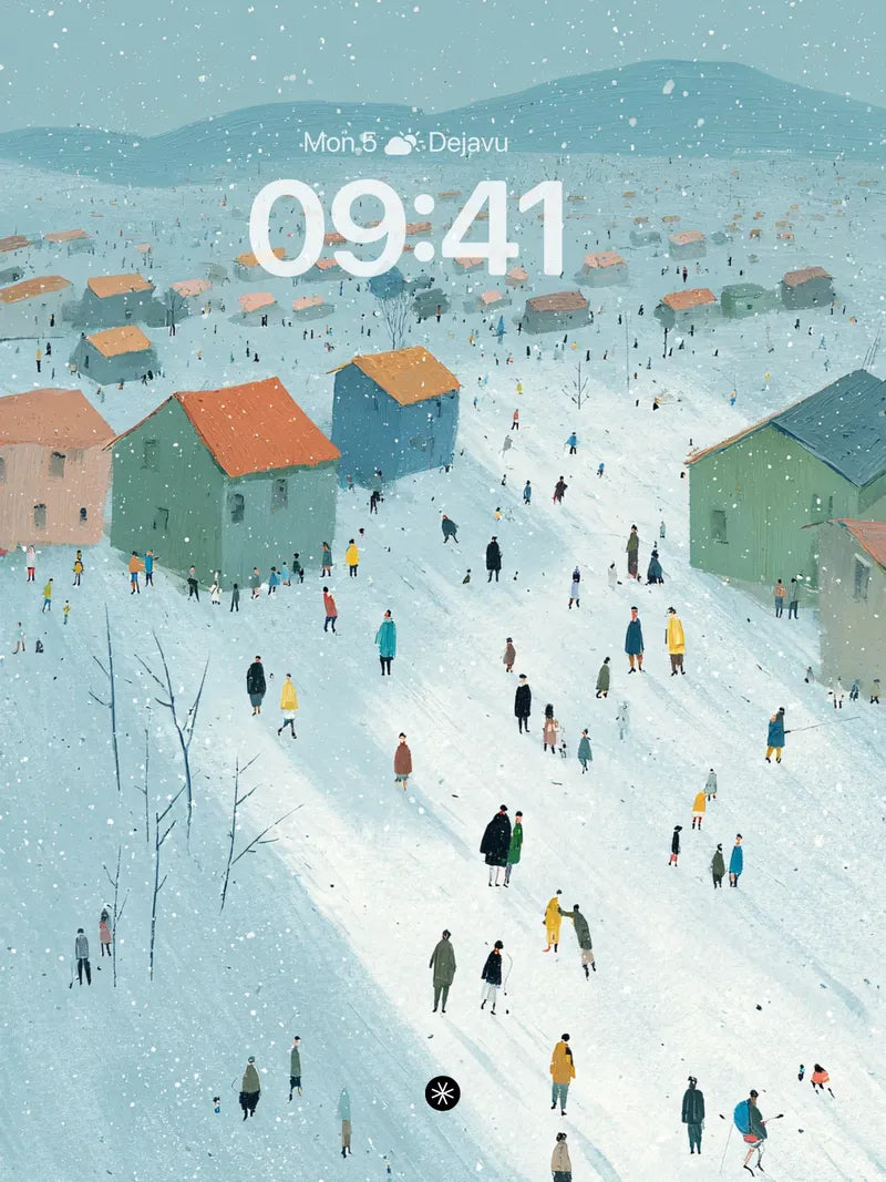 Winter Village Wallpaper