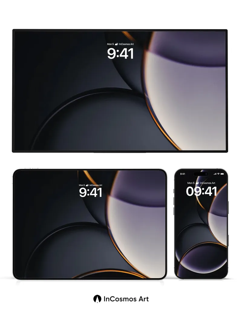 Luminous Orb Wallpaper with Golden Veins