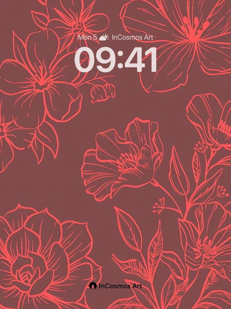 Velvet Bloom Wallpaper with Crimson Traces wallpaper for iPhone, iPad & Mac