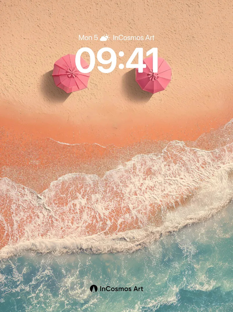 Serenity Drift Wallpaper with Coral Waves