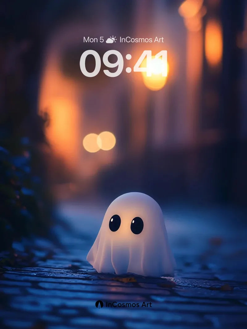 Whispering Ghost Wallpaper with Cobblestone Path