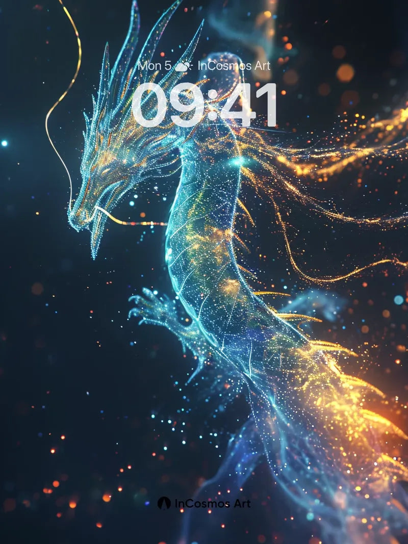 Cosmic Serpent Wallpaper with Starlight Veins