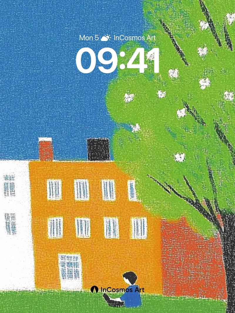 Serenity Treehouse Wallpaper with Storybook Light