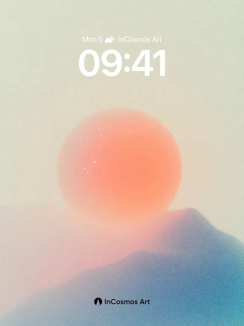 Serene Horizon Wallpaper with Ethereal Sun