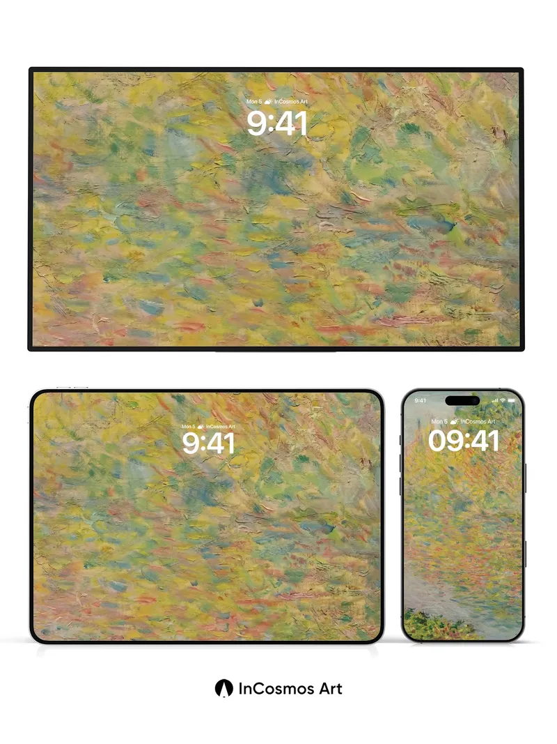 Sunlit Water Reflection Wallpaper with Impressionist Brushwork