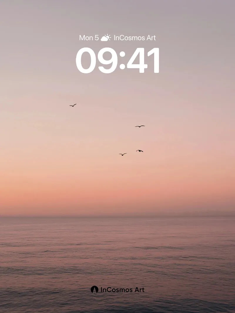 Serenity Drift Wallpaper with Flock of Birds