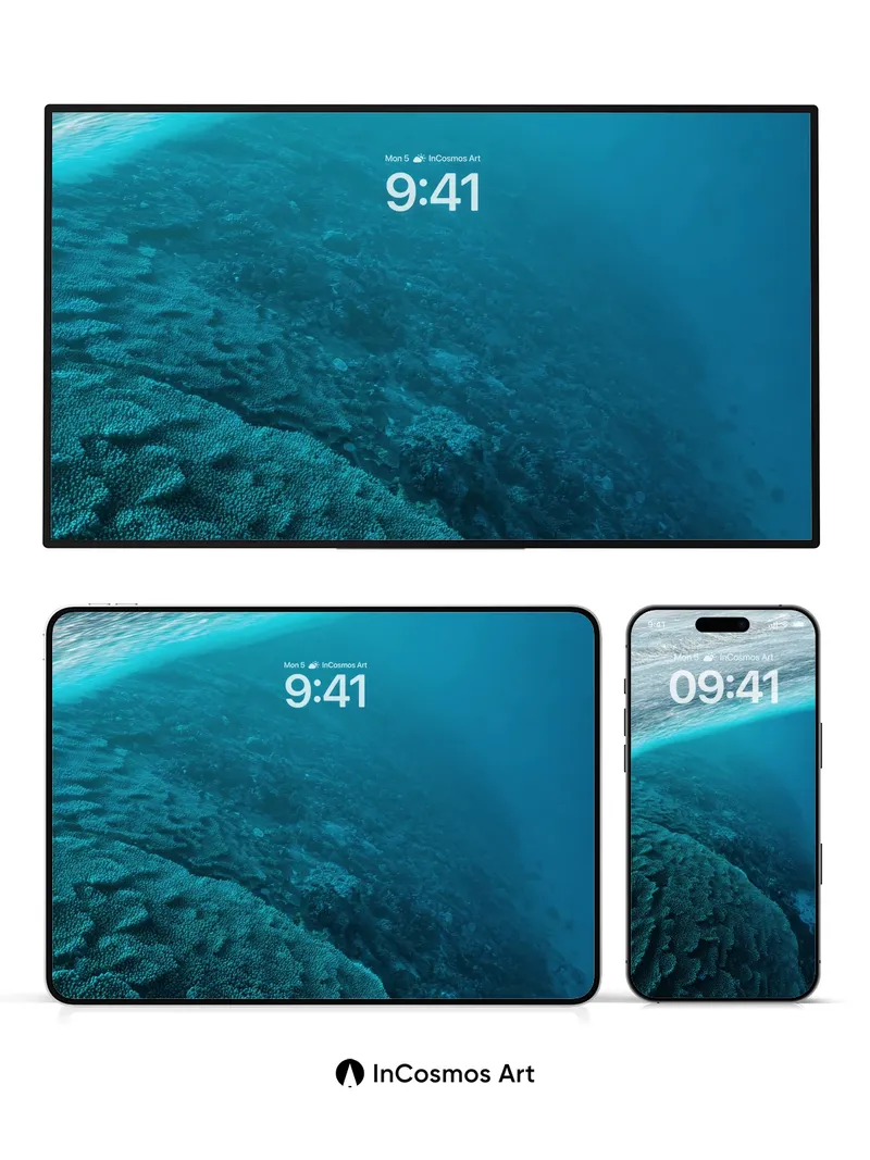 Coral Depths Wallpaper with Ocean Light