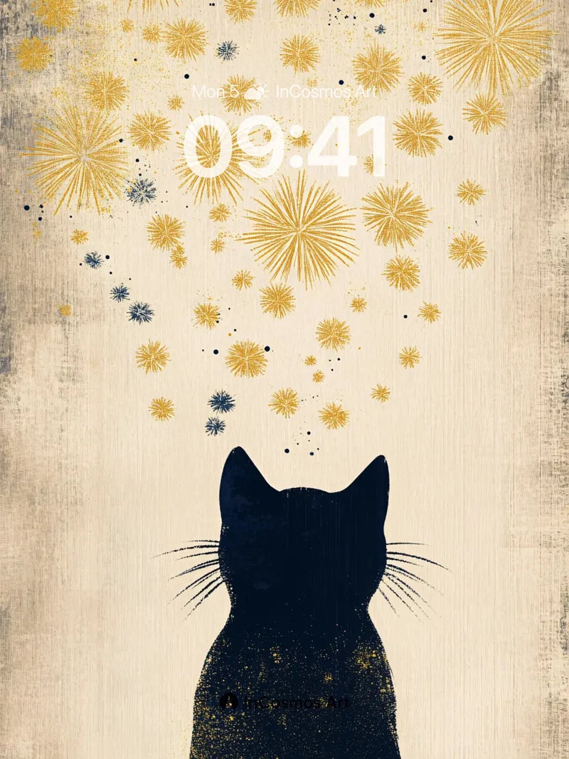 Whispering Starlight Wallpaper with Midnight Silhouette