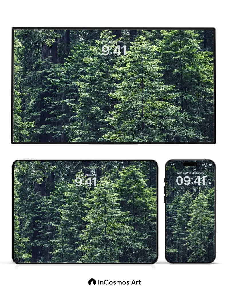 Whispering Canopy Wallpaper with Emerald Veil