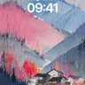 Frost-Whispered Mountain Wallpaper with Crimson Echoes wallpaper for iPhone, iPad & Mac