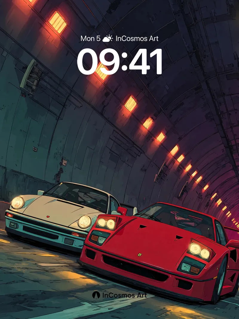 Neon Pulse Wallpaper with Racing Echoes