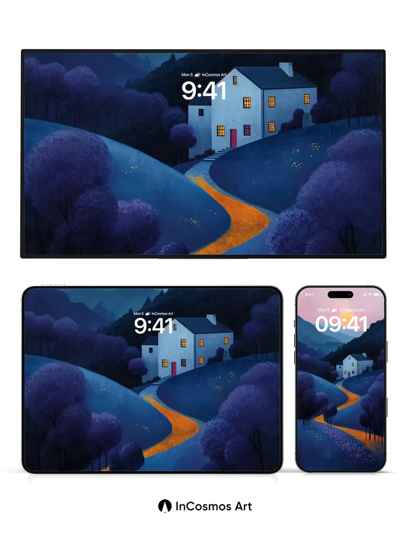 Luminous Valley Wallpaper with Whispering Path