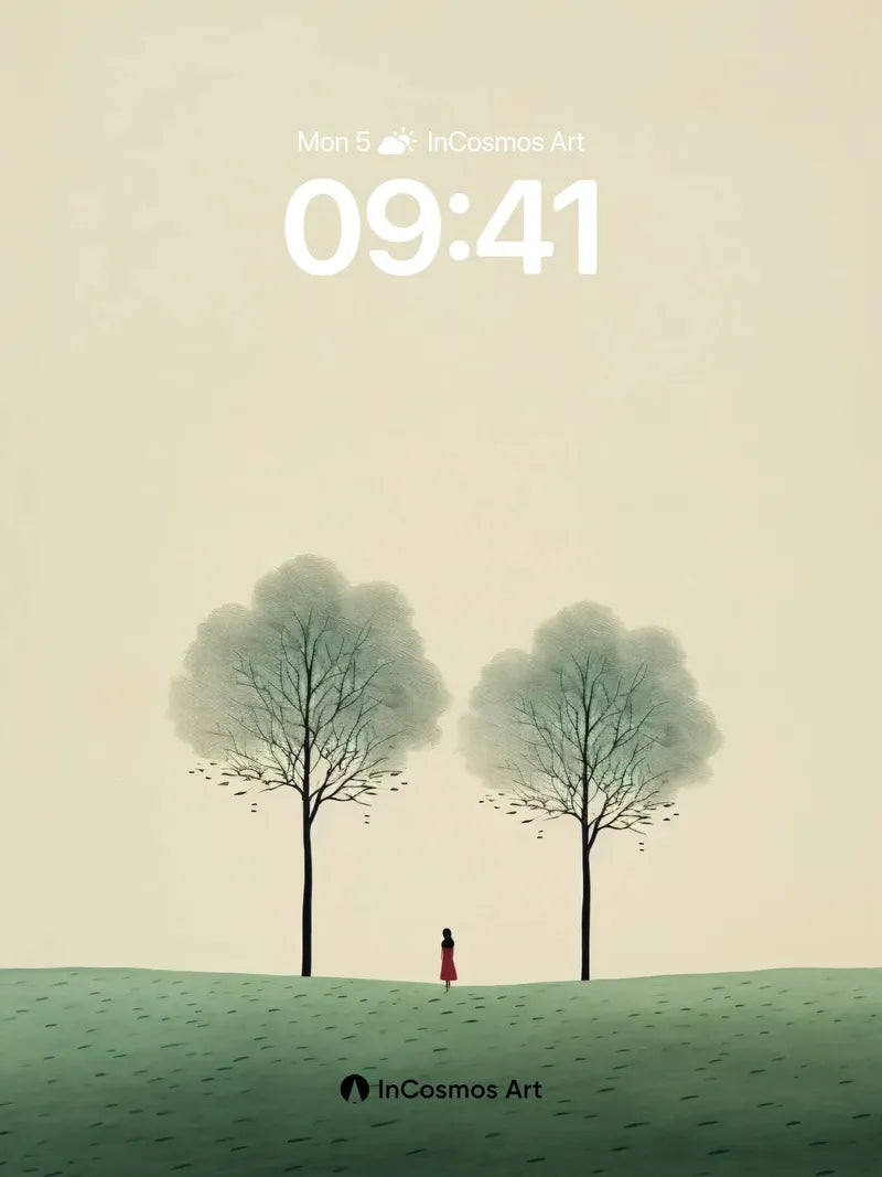 Serenity Between Trees Wallpaper with Silent Walk