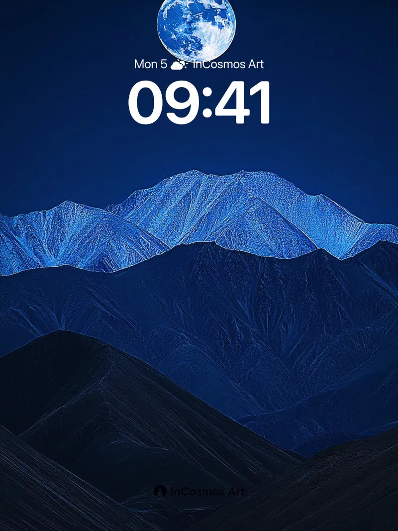 Moonlit Peaks Wallpaper with Celestial Depth