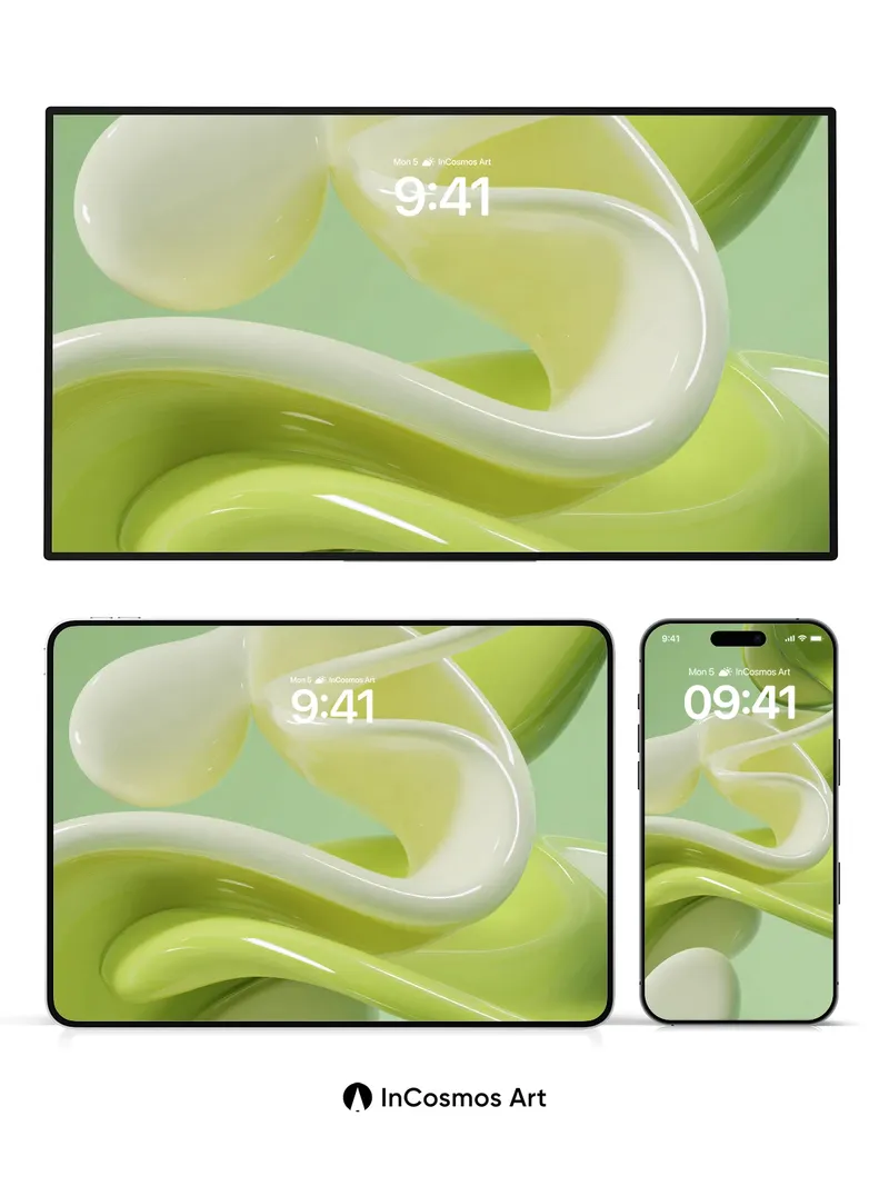 Luminous Wave Wallpaper with Ethereal Flow