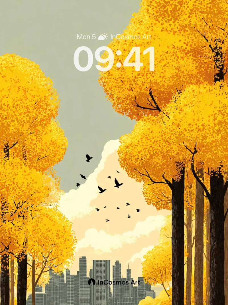 Golden Hush Wallpaper with City Whisper