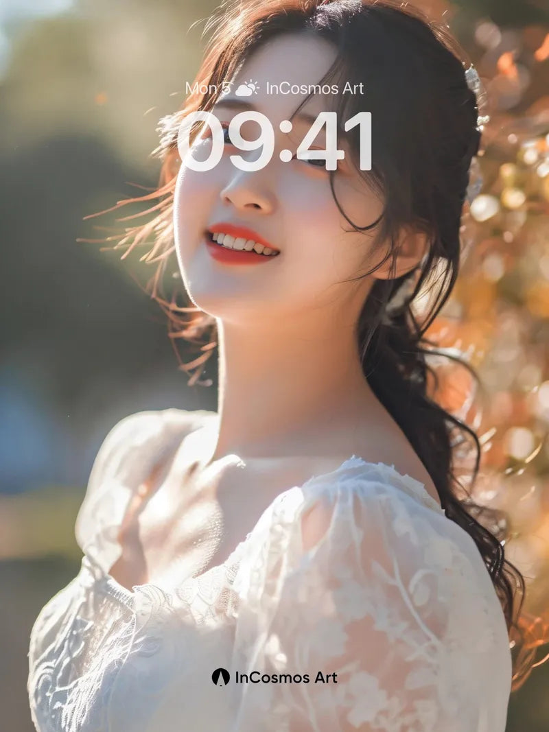 Sunlit Lace Wallpaper with Autumn Whispers