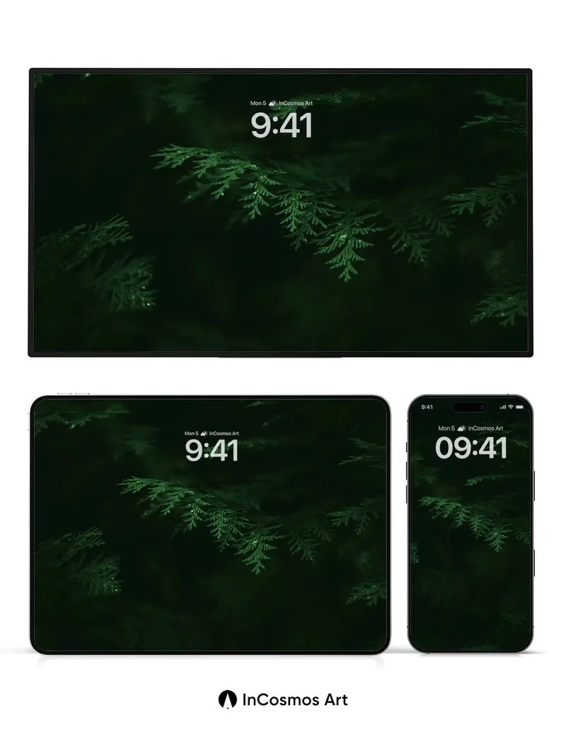 Midnight Fern Wallpaper with Whispering Needles