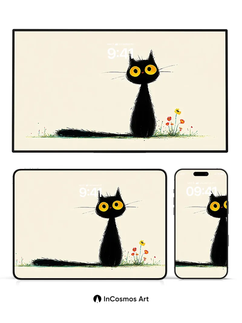 Whispering Shadow Wallpaper with Golden Eyes