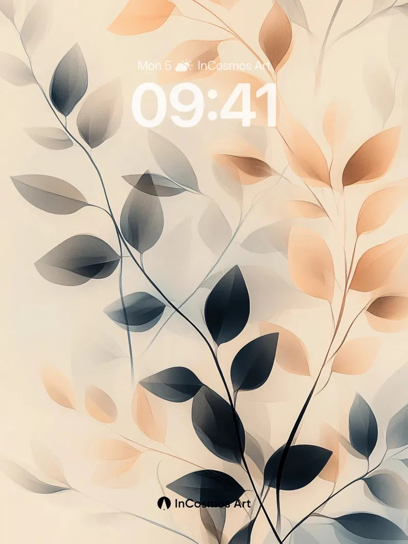 Serenity Leaf Veil Wallpaper with Ethereal Gradient